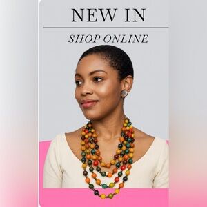 Vintage multicolor beaded  bohemian necklace